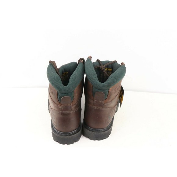 NOS Vintage 90s John Deere Wide Steel Toe Leather Work Boots Brown main image 6